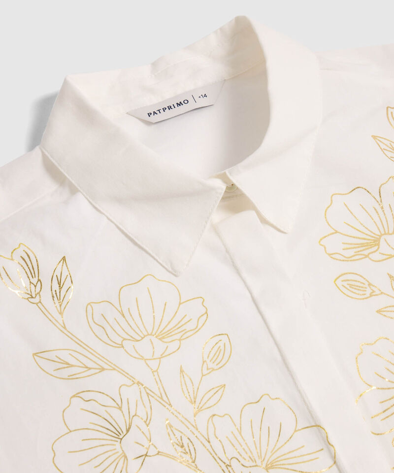 Camisa Manga Corta Con Aplique Para Mujer Curvy