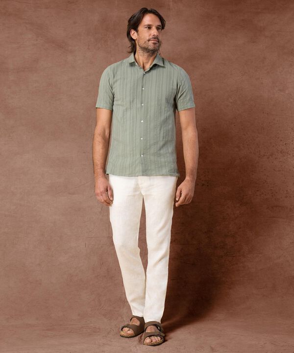 Camisa de Manga Corta Texturizada para Hombre image number null