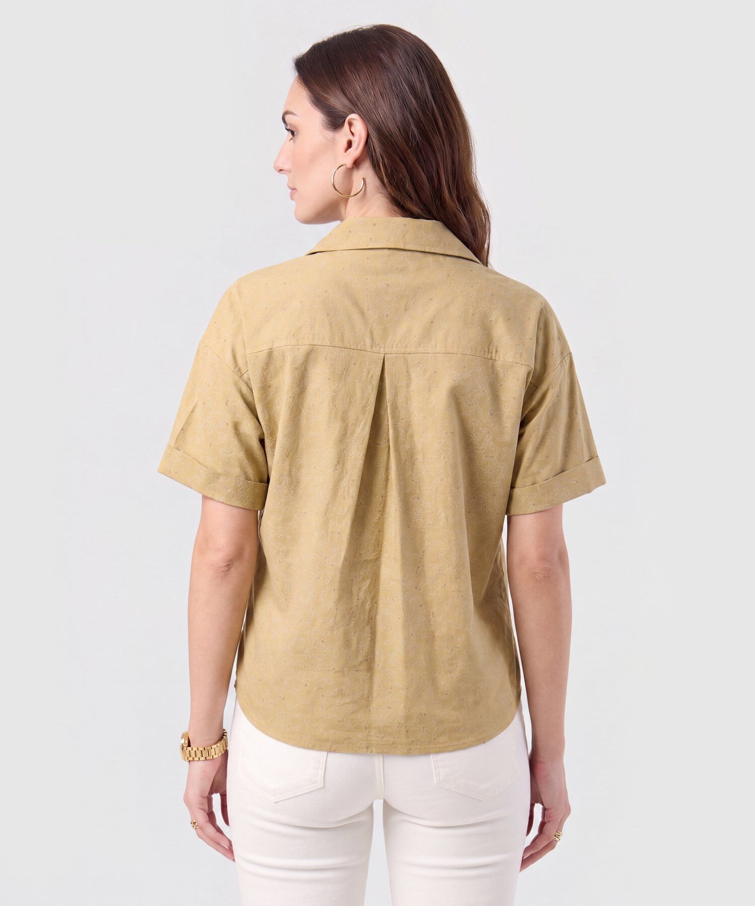 Camisa Corta Doble Bolsillo Mujer