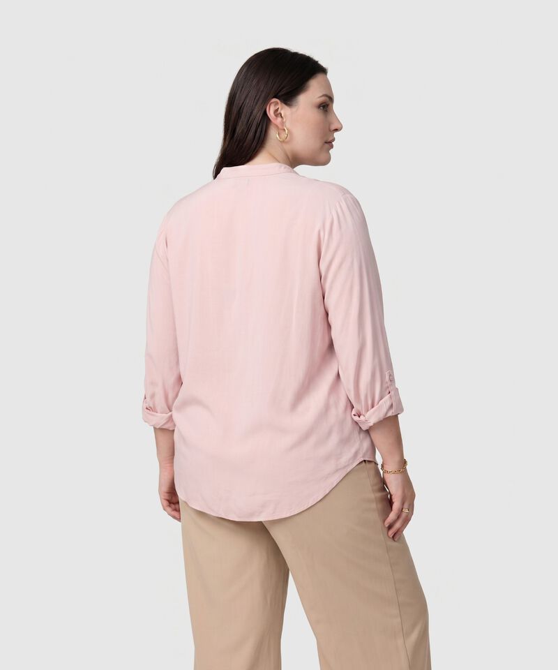 Camisa Cuello Ner&uacute; Y Doble Bolsillo Para Mujer Curvy