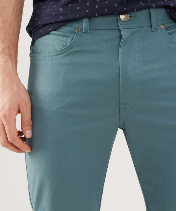 Pantalón 5 Bolsillos Unicolor Con Silueta Slim Fit, Cítrico Marinero image number null
