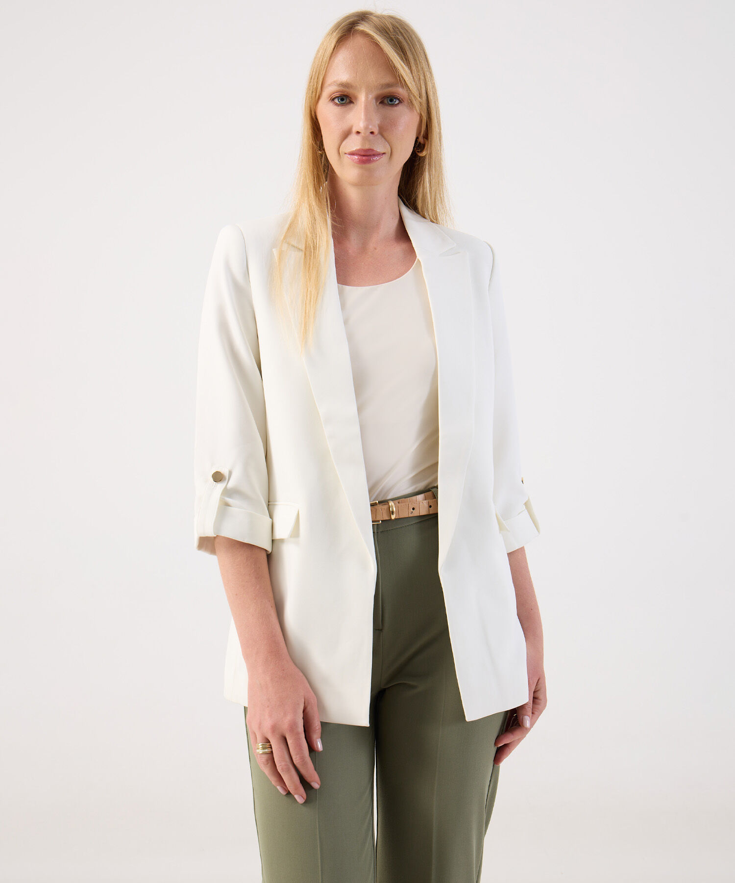 Blazer Abierto de Mangas 3/4