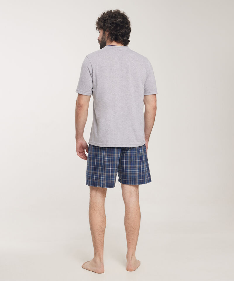 Pijama 2 Piezas Camiseta Henley Y Pantalóneta