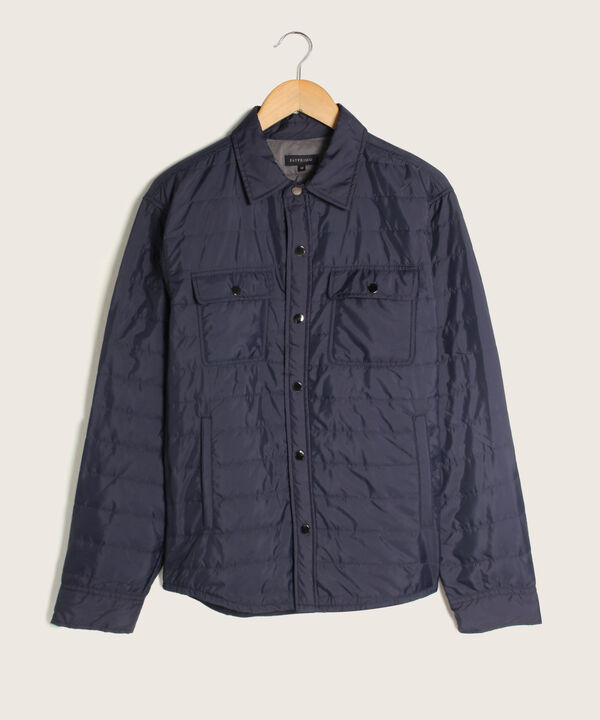 Chaqueta Cuello Tipo Camisero, Acolchada