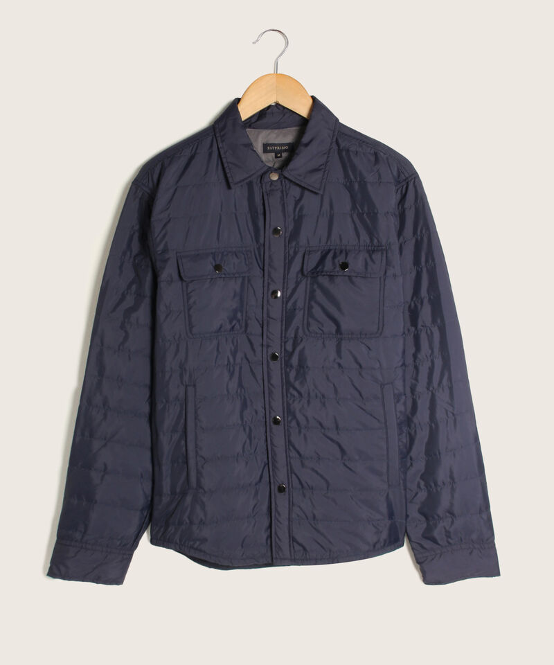 Chaqueta Cuello Tipo Camisero, Acolchada