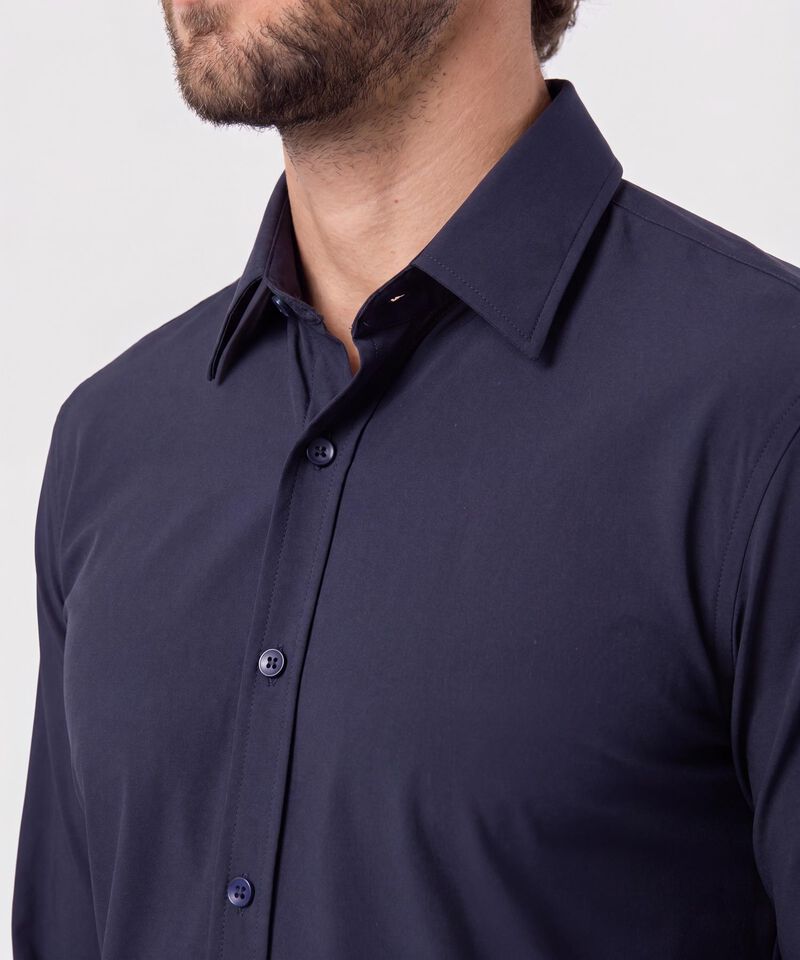 Camisa Slim Fit De Punto Antiarrugas