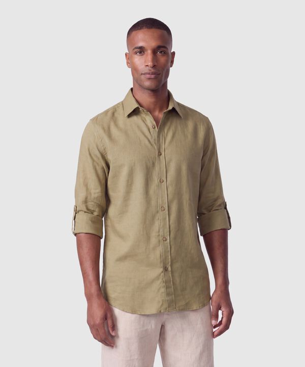 Camisa Manga Larga Unicolor Para Hombre image number null
