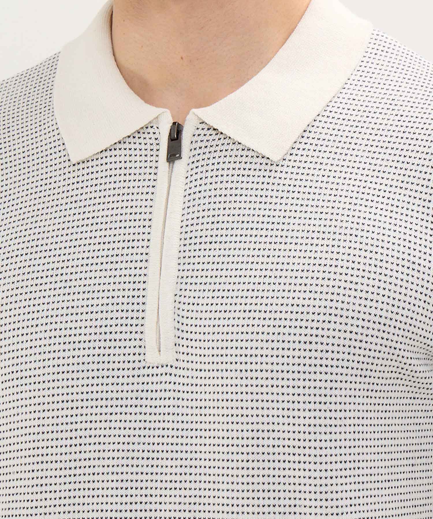 Polo Cuello Tejido Con Cremallera