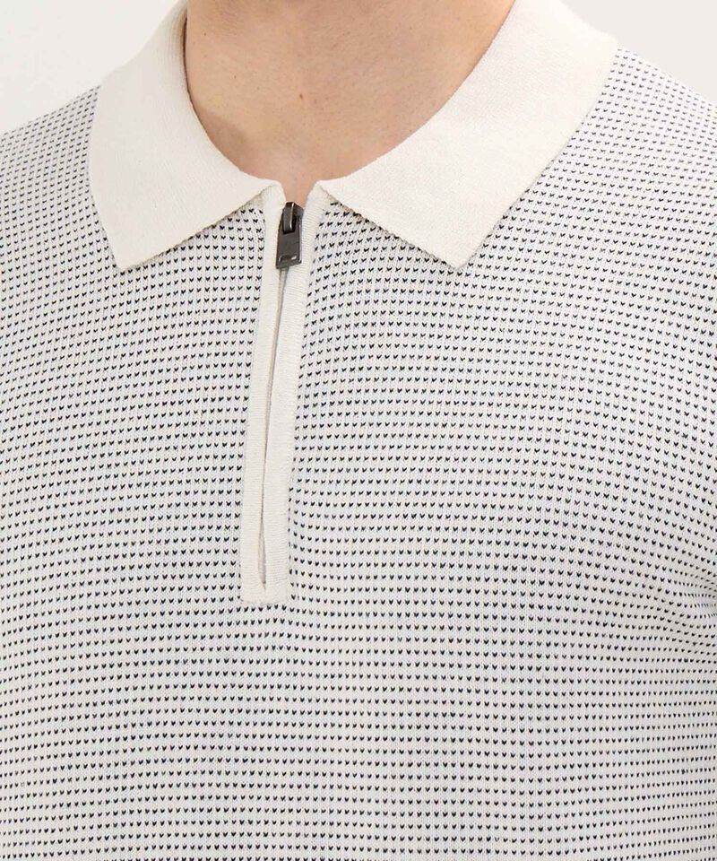 Polo Cuello Tejido Con Cremallera