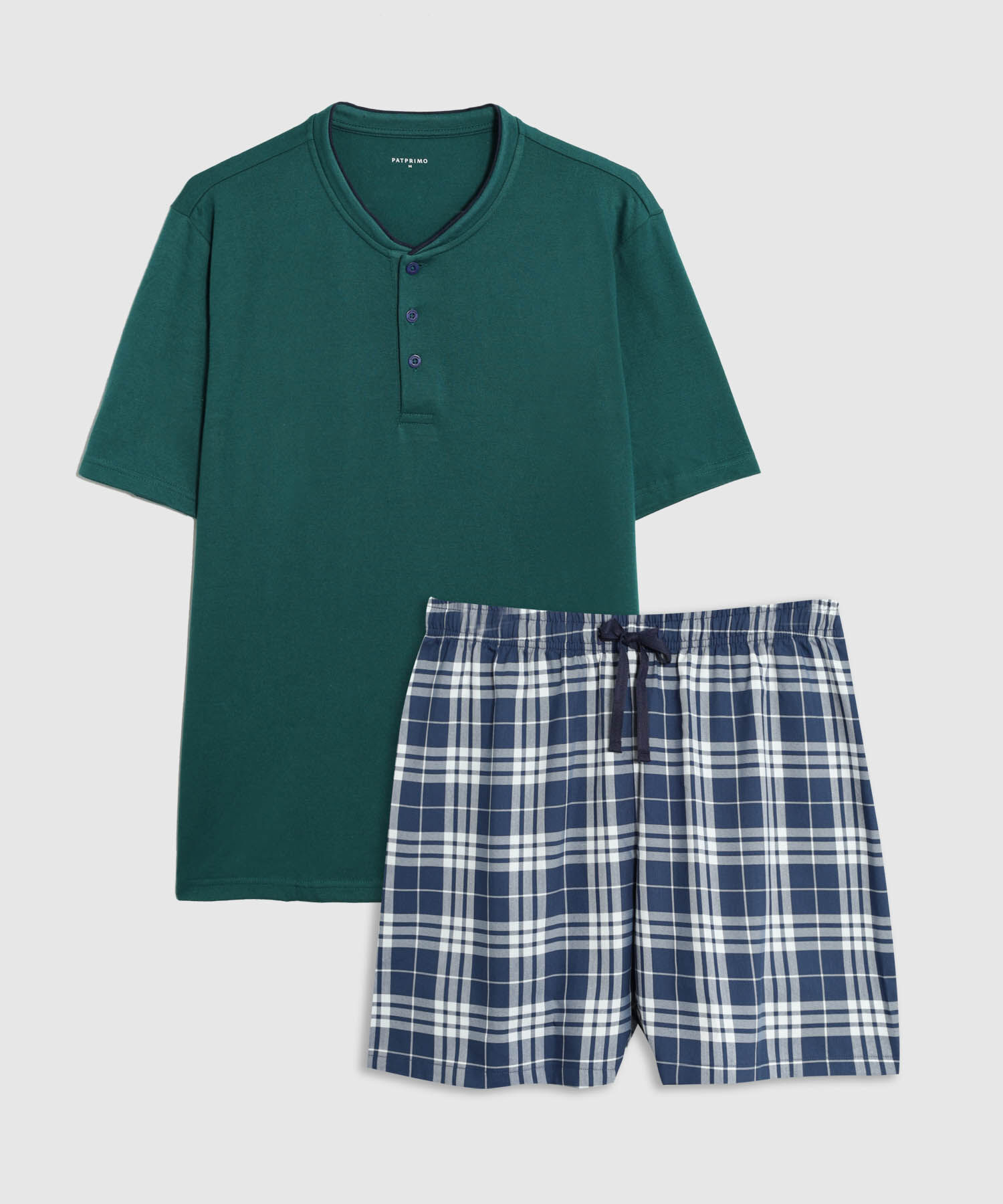 Pijama Corta Con Botones Hombre