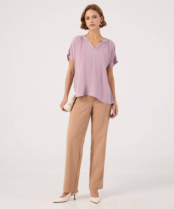 Blusa Manga Corta con Escote en V image number null