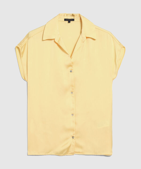 Blusa Tipo Camisa Manga Corrida Unicolor