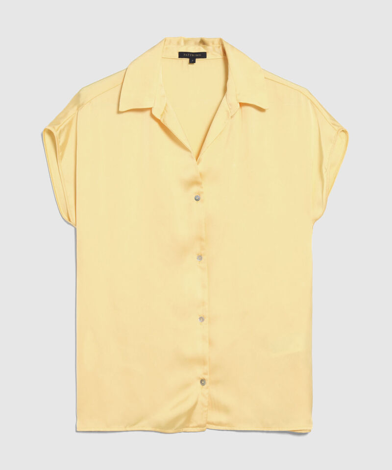 Blusa Tipo Camisa Manga Corrida Unicolor