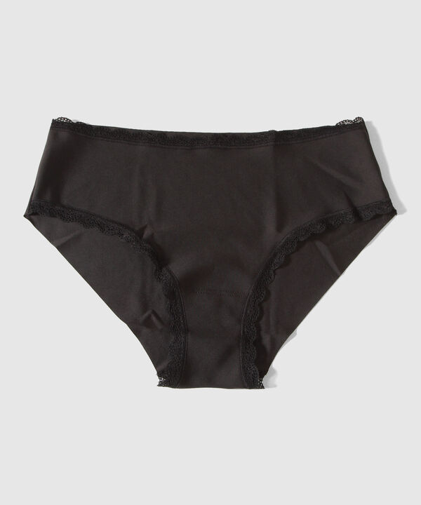 Panty Clásico Unicolor Con Elástico Visible