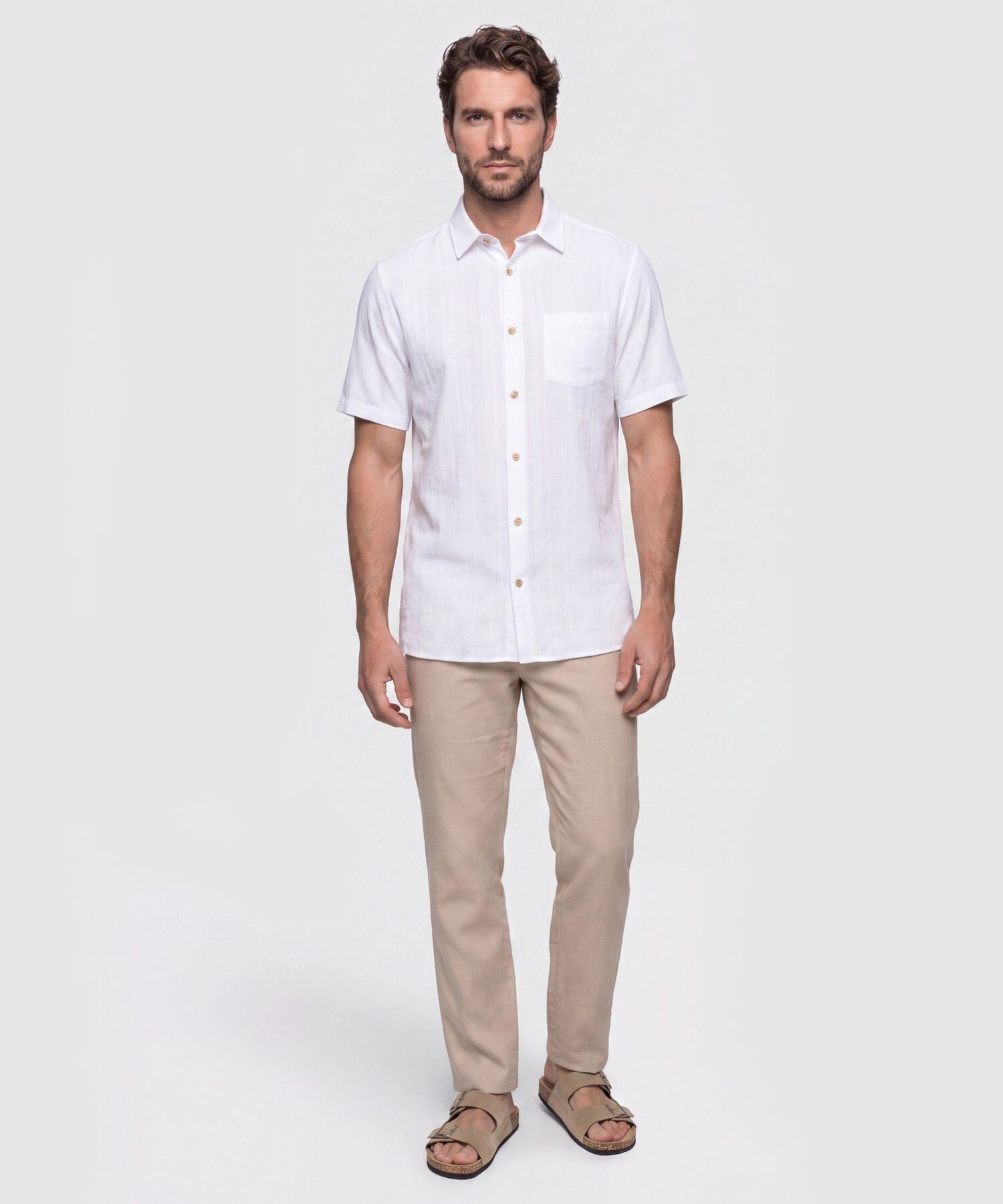 Camisa Manga Corta Texturizada para Hombre