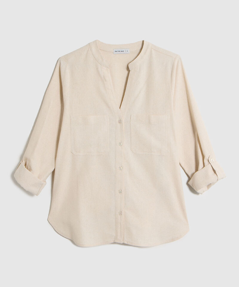 Blusa de Cuello Ner&uacute; con Doble Bolsillo