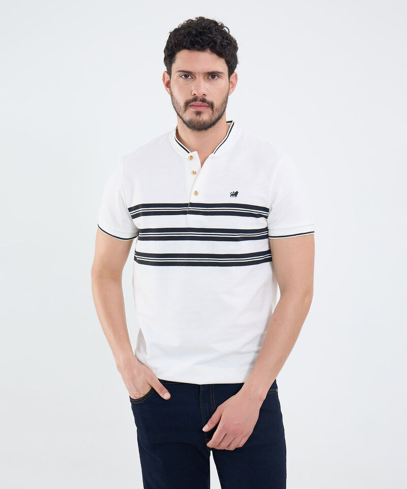 Polo Cuello Mao con Rayas