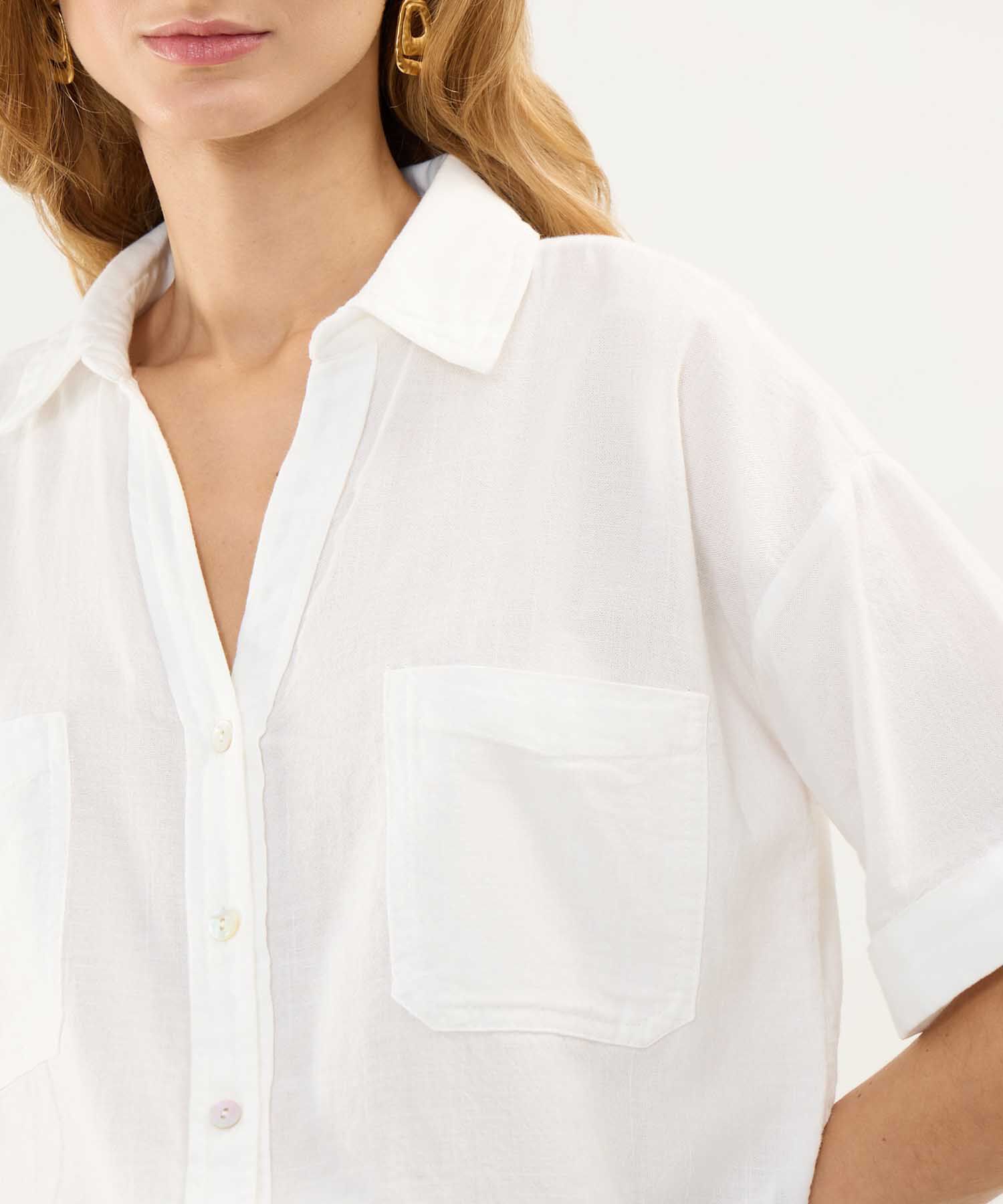 Camisa en Efecto Lino
