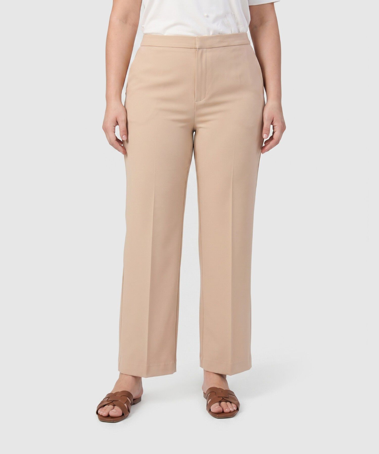 Pantal&oacute;n Recto con Quiebre Marcado Para Mujer Curvy