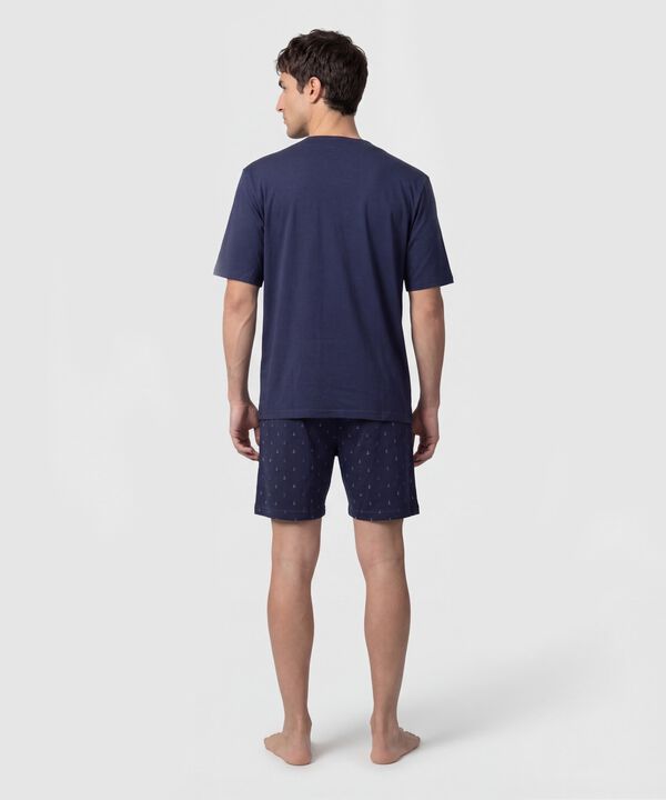 Pijama Corta Abotonada Estampada Para Hombre