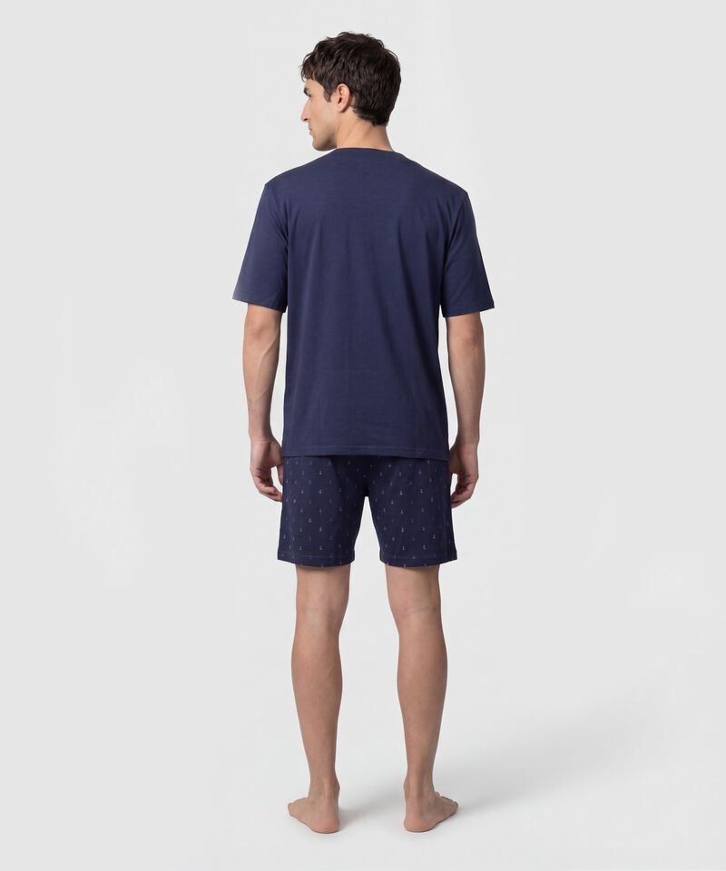 Pijama Corta Abotonada Estampada Para Hombre