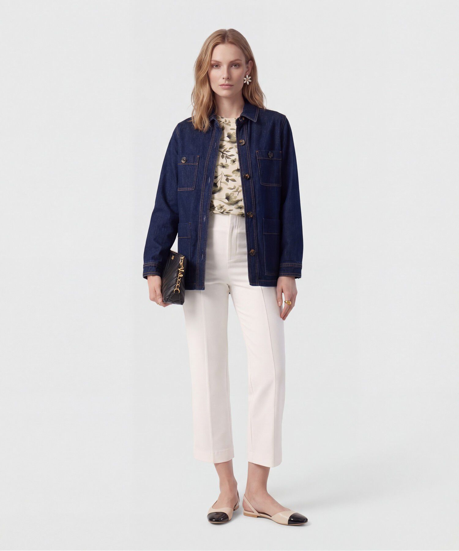 Leggings Con Costura Frontal Y Pasadores Mujer