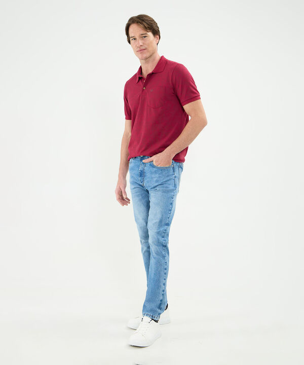 Polo Estampada, Cuello Y Puños Tejidos image number null
