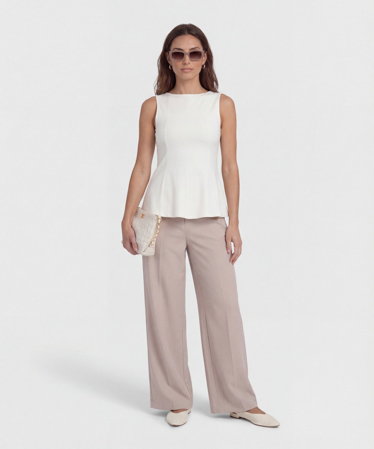 Camiseta Unicolor con Pinzas para Mujer