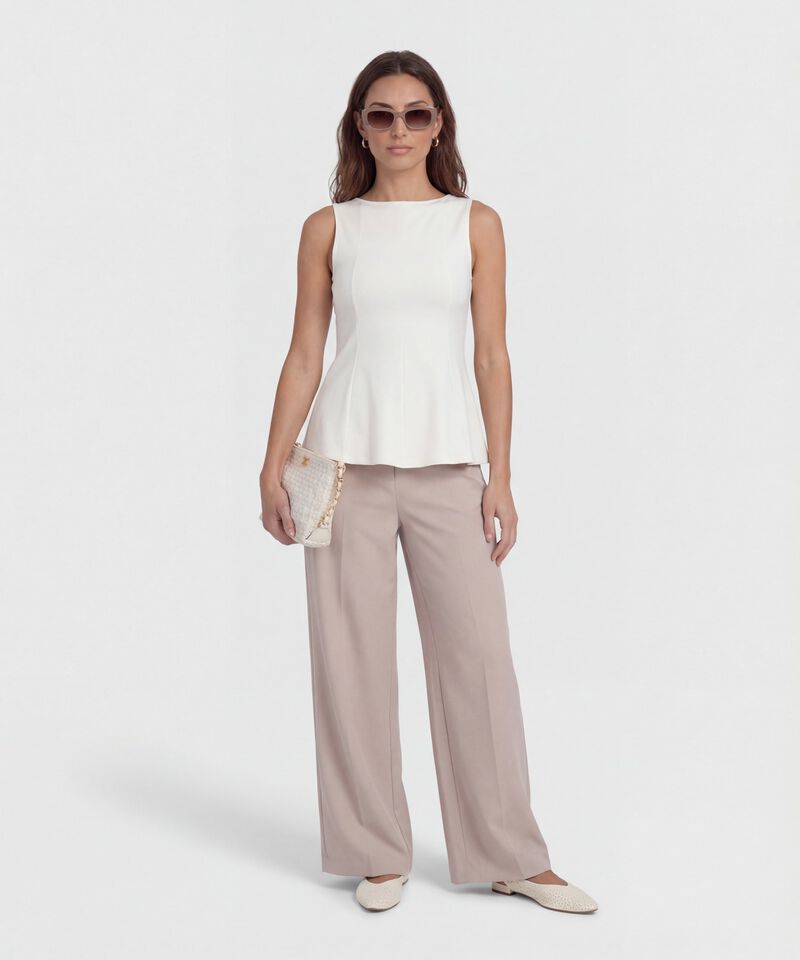 Camiseta Unicolor con Pinzas para Mujer