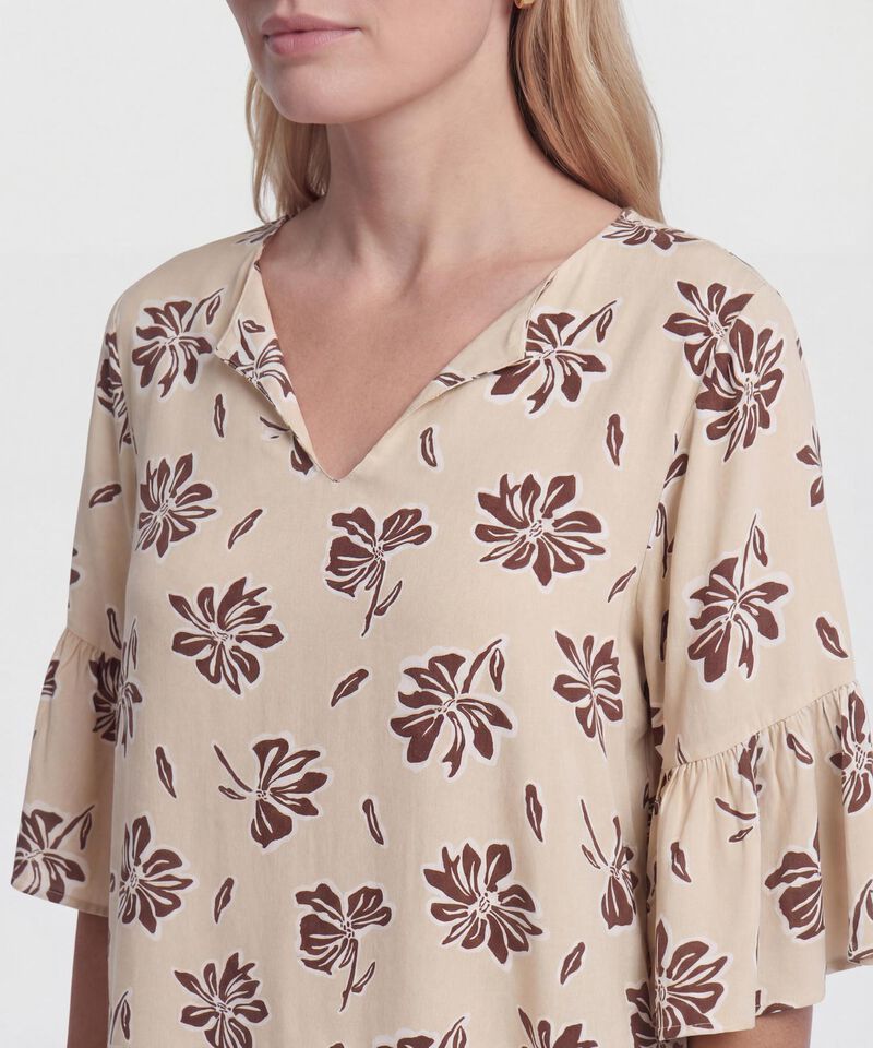 Blusa Estampada Con Escote En V 