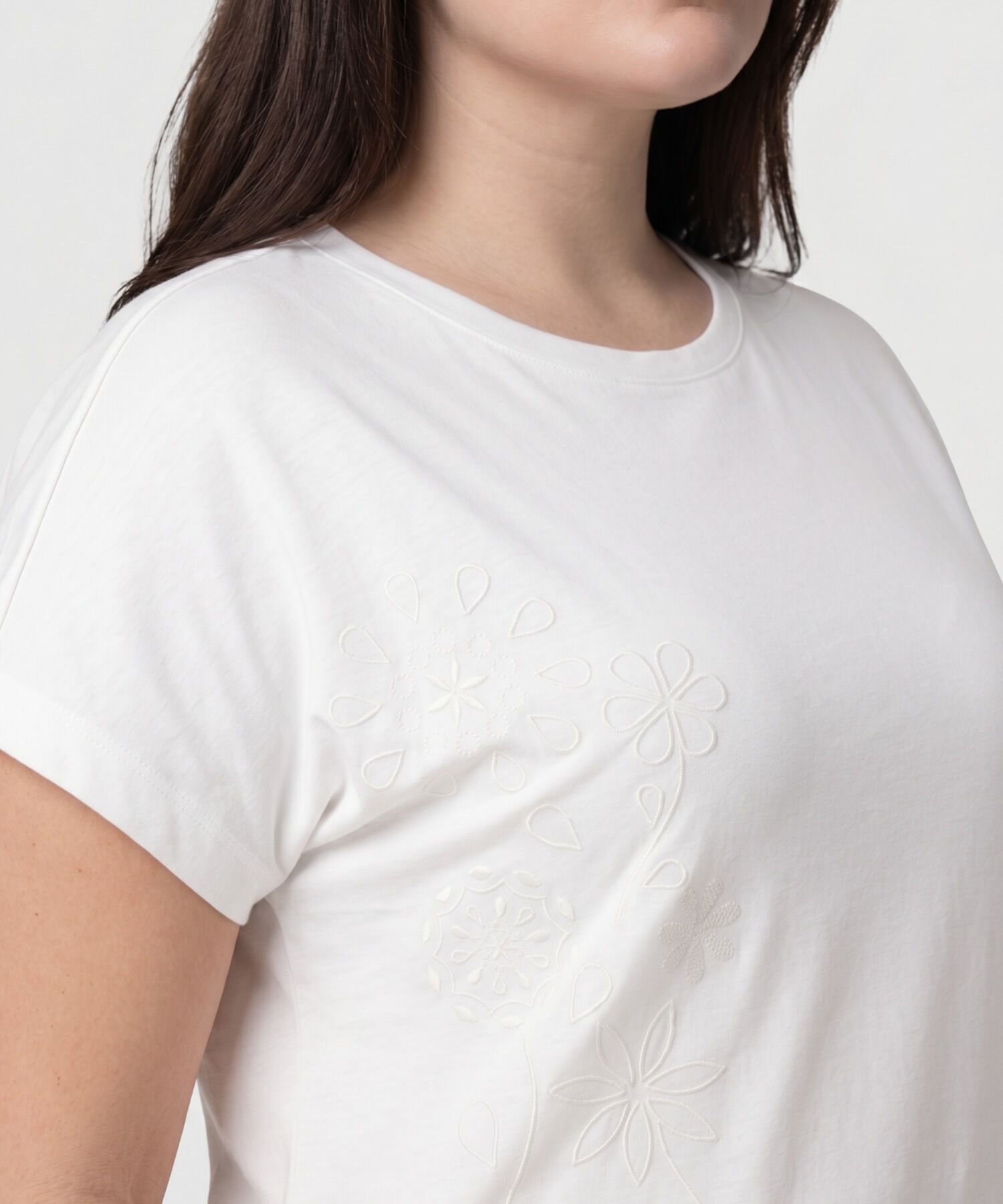 Camiseta Con Bordado Lateral Para Mujer Curvy