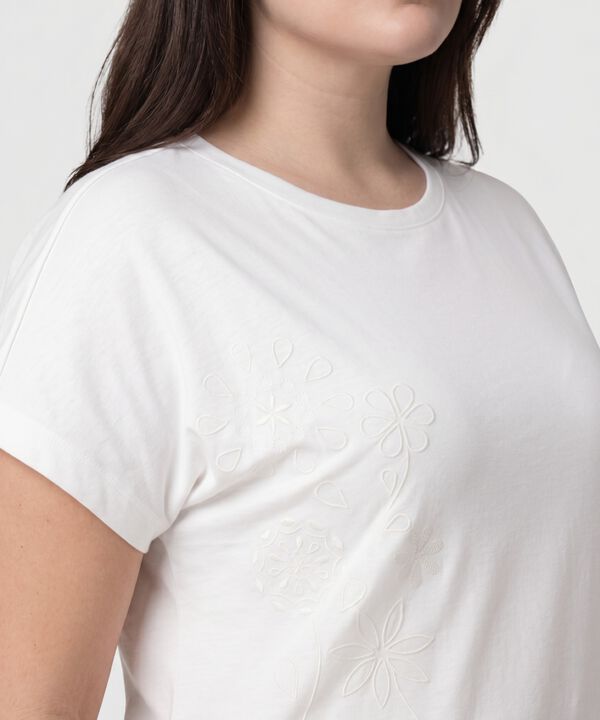 Camiseta Con Bordado Lateral Para Mujer Curvy