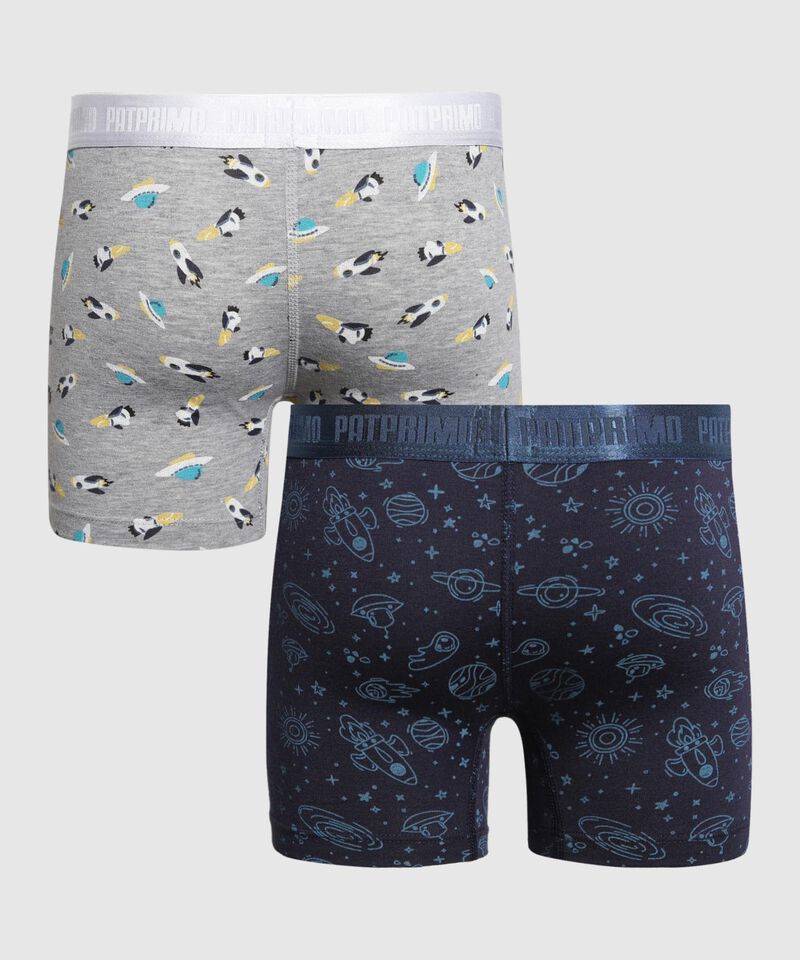 Pantaloncillo Pack X2 Boxer Medio Estampado Con Elastico Expuesto