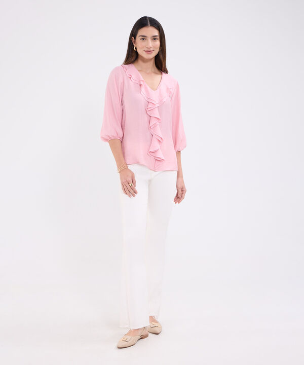 Blusa con boleros manga 3/4 para mujer image number null