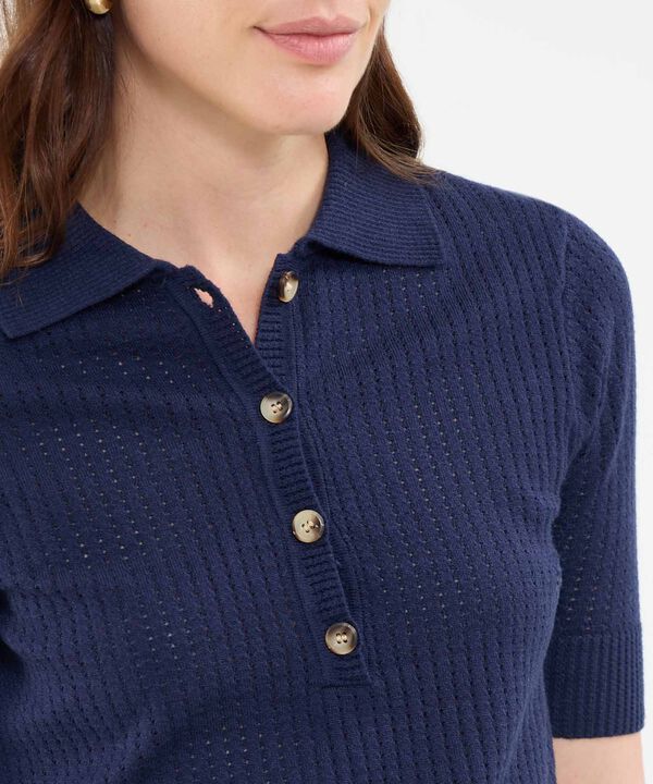 Polo tejida unicolor para mujer image number null