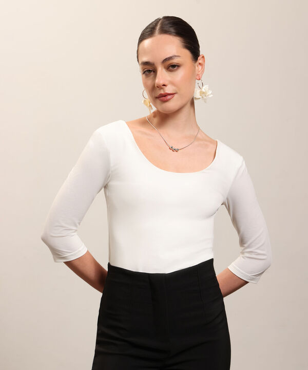 Camiseta 3/4 Ajustada Para Mujer image number null