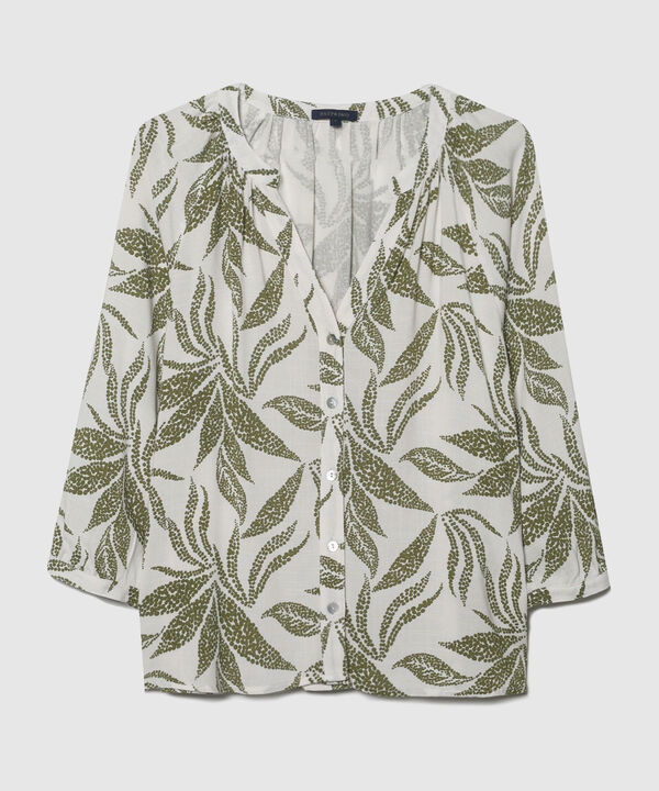 Blusa Manga 3/4 Cuello Neru Estampada