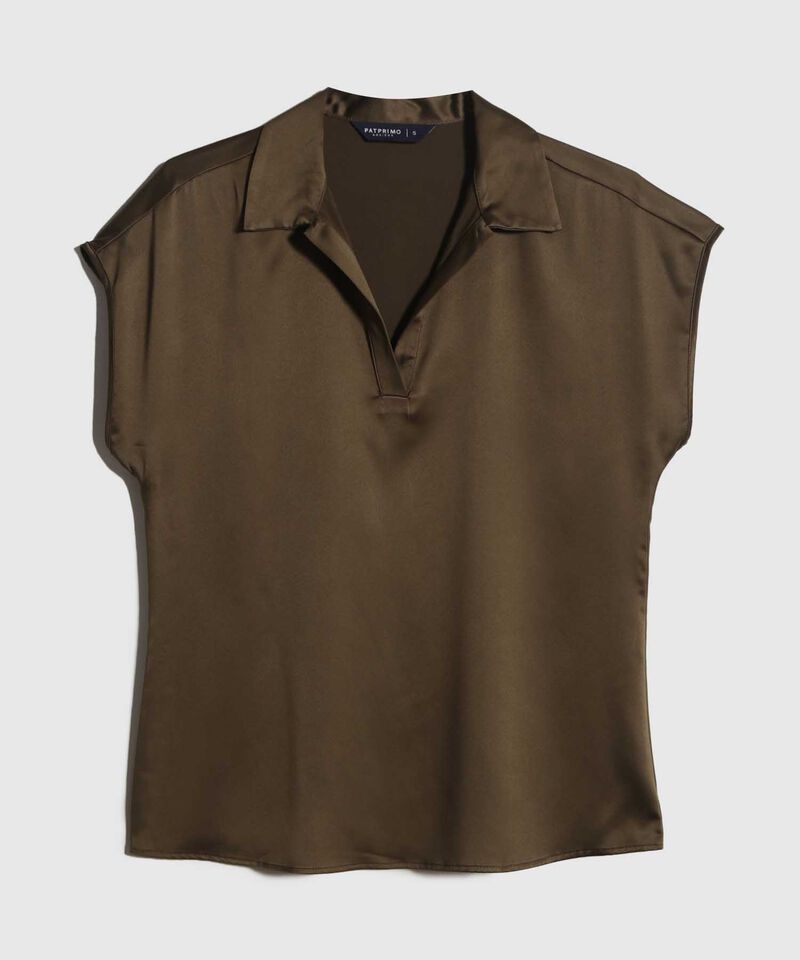 Blusa Satinada Escote en V