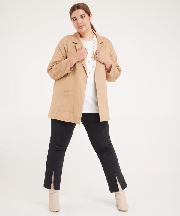 Leggings Unicolor Tipo Flare Con Abertura En Ruedo