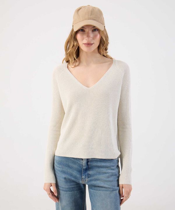 Saco Fino Tejido Cuello V Elegante Para Mujer image number null