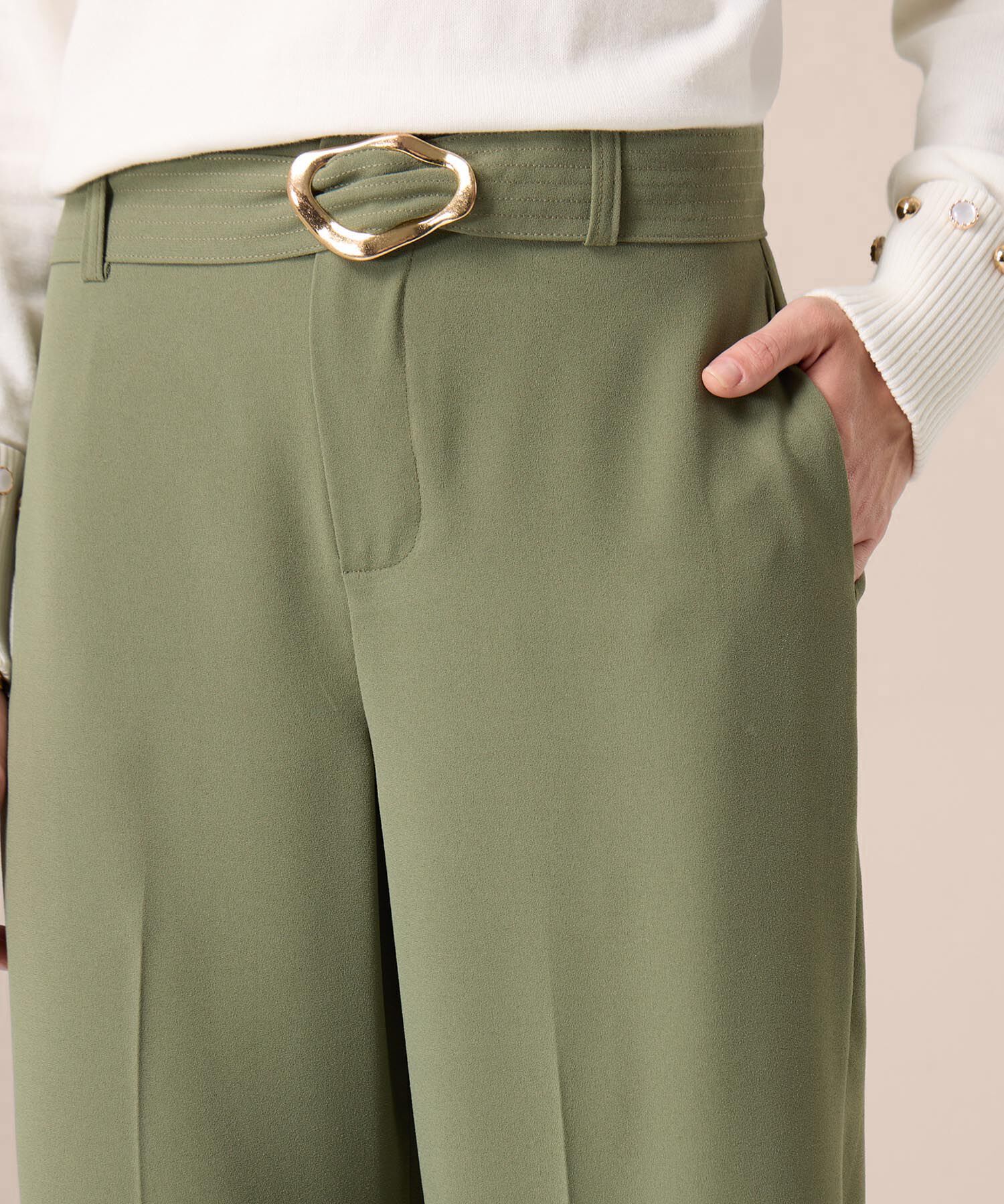 Pantal&oacute;n Wide Leg Con Cintur&oacute;n Para Mujer