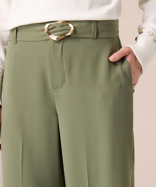 Pantal&oacute;n Wide Leg Con Cintur&oacute;n Para Mujer