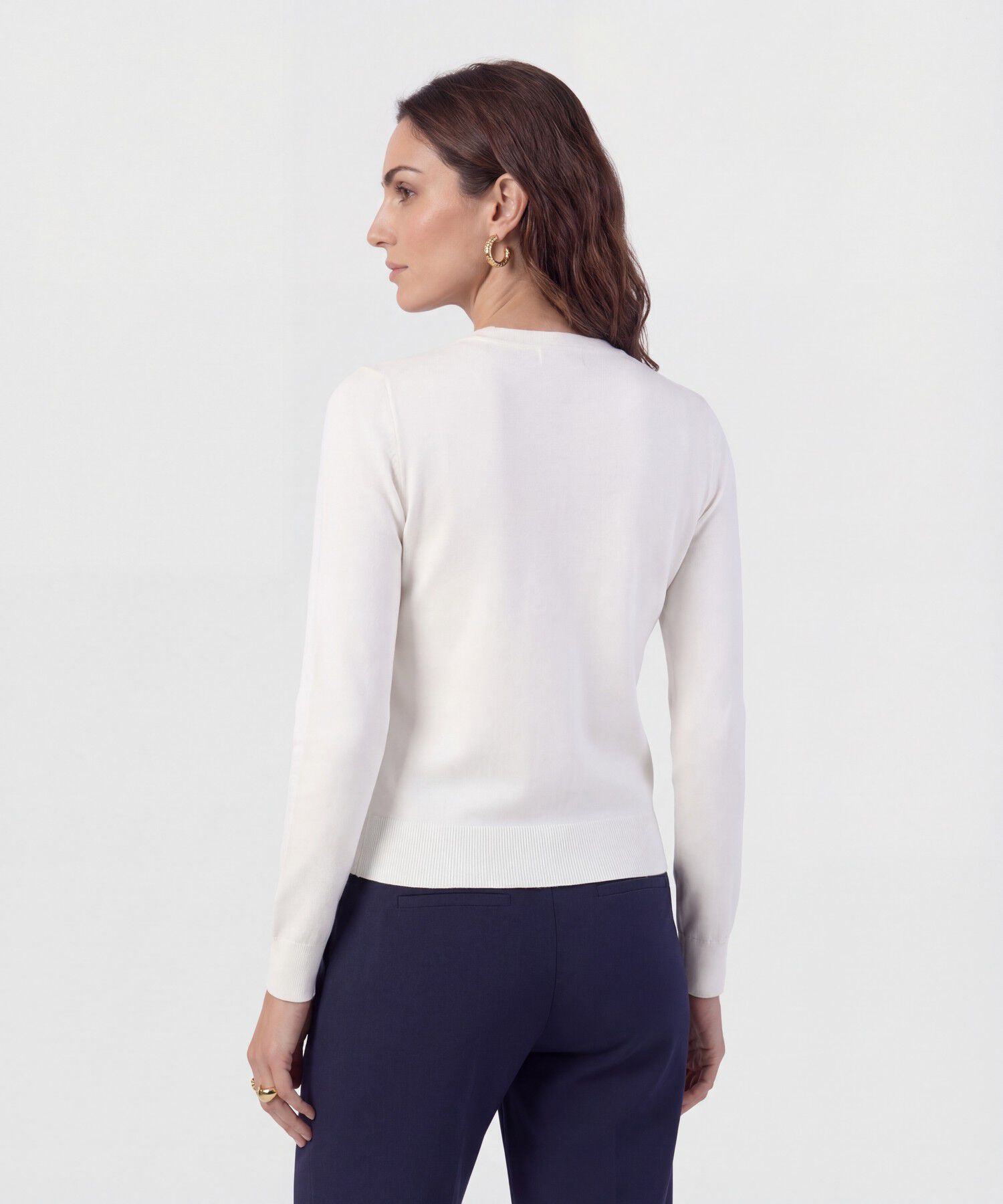 C&aacute;rdigan Cl&aacute;sico Cuello Redondo Mujer