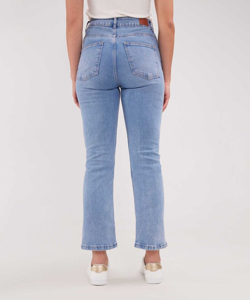 Jean Straight Crop Tono Azul Claro
