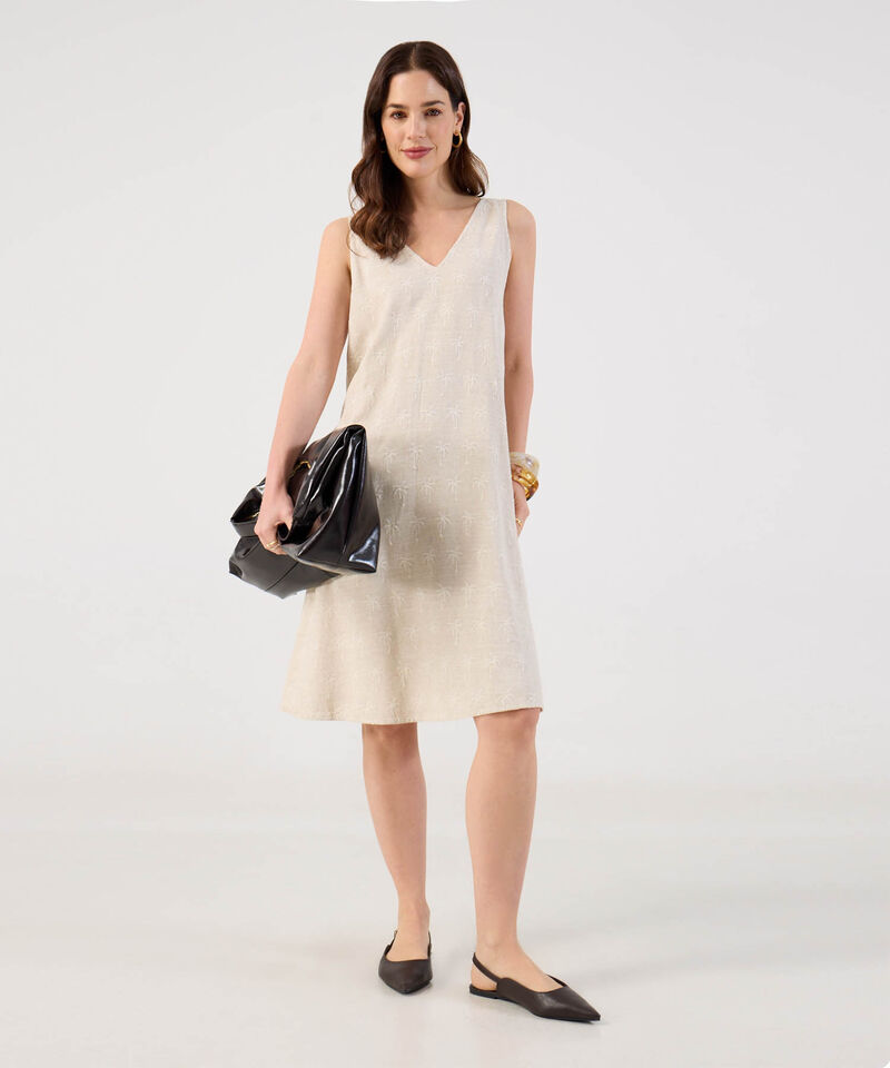 Vestido Corto Con Escote En V Y Bordado Para Mujer