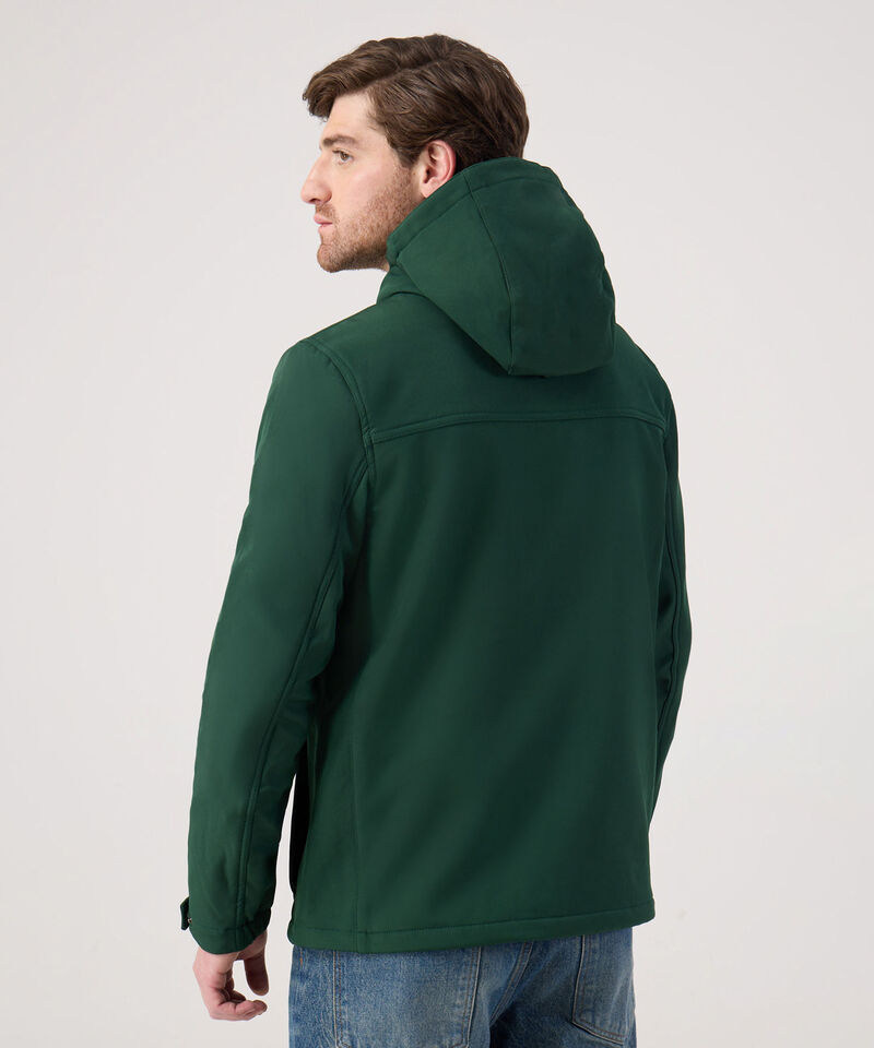 Chaqueta unicolor con bolsillo en frente 