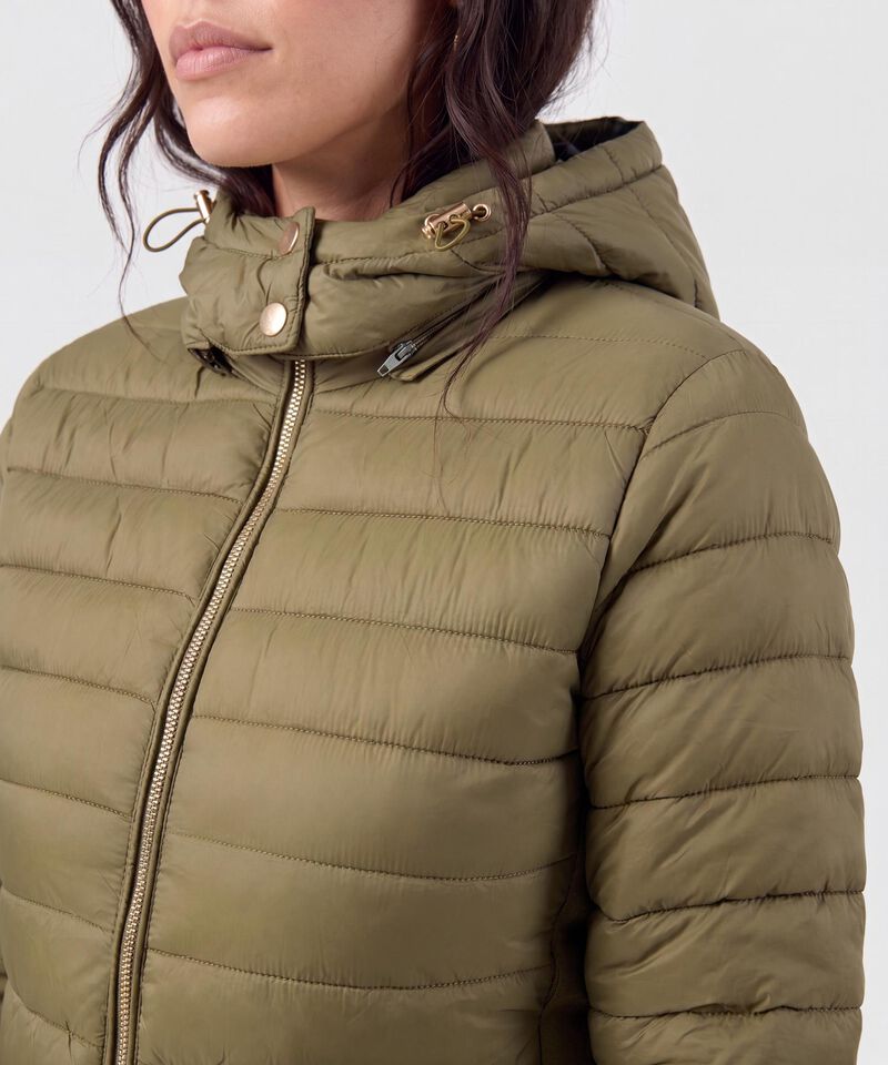 Chaqueta Acolchada Con Capota Para Mujer