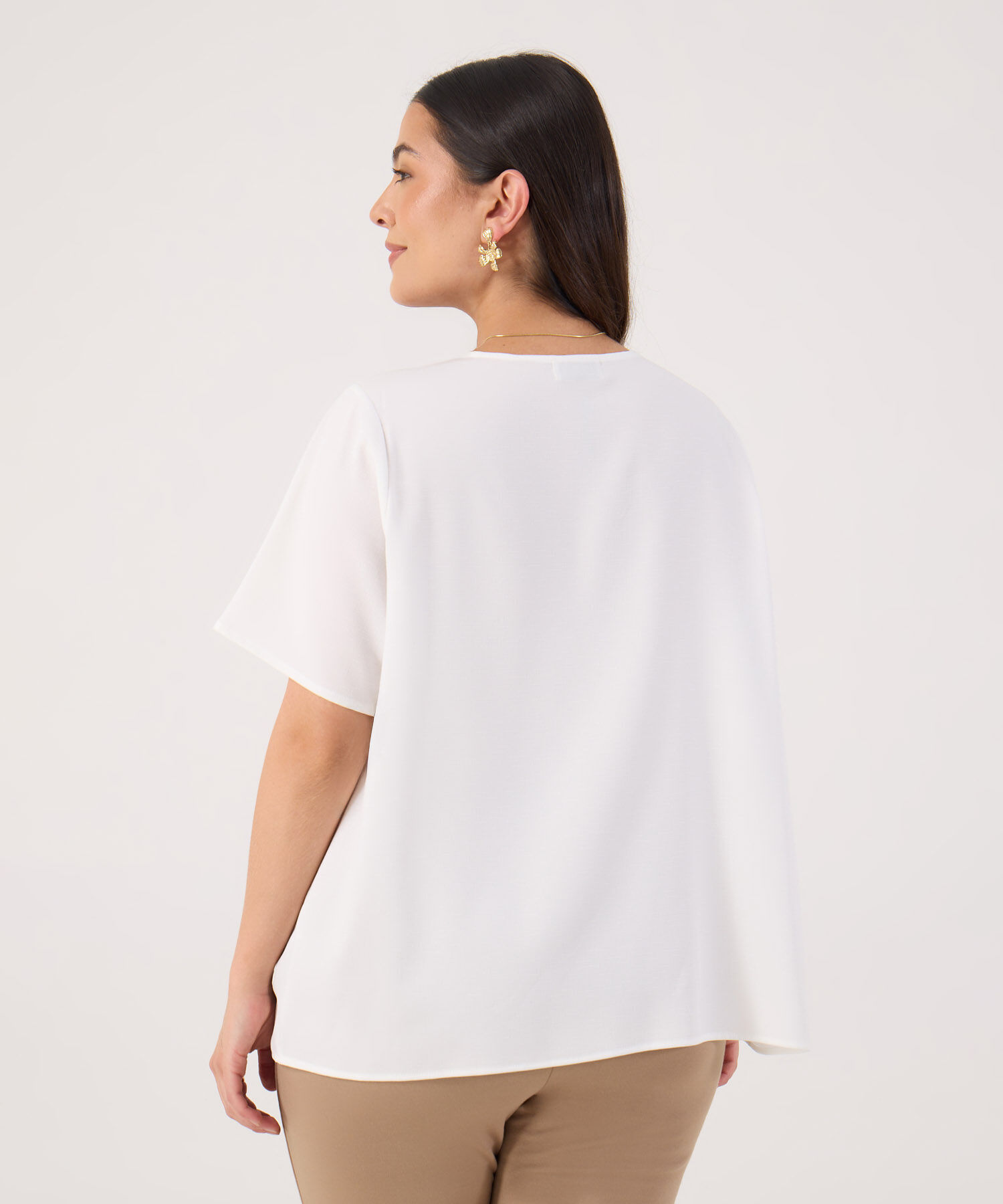 Blusa Unicolor Para Mujer Curvy
