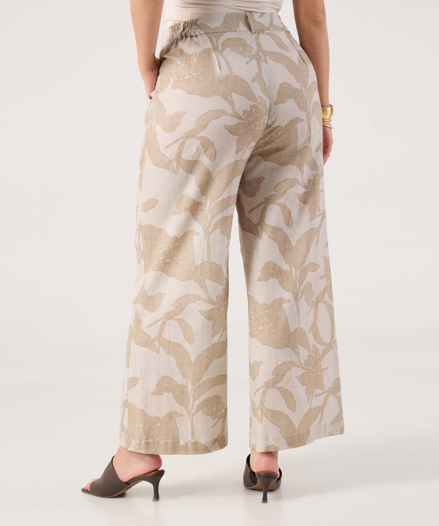 Pantalon Fluido Unicolor Para Mujer