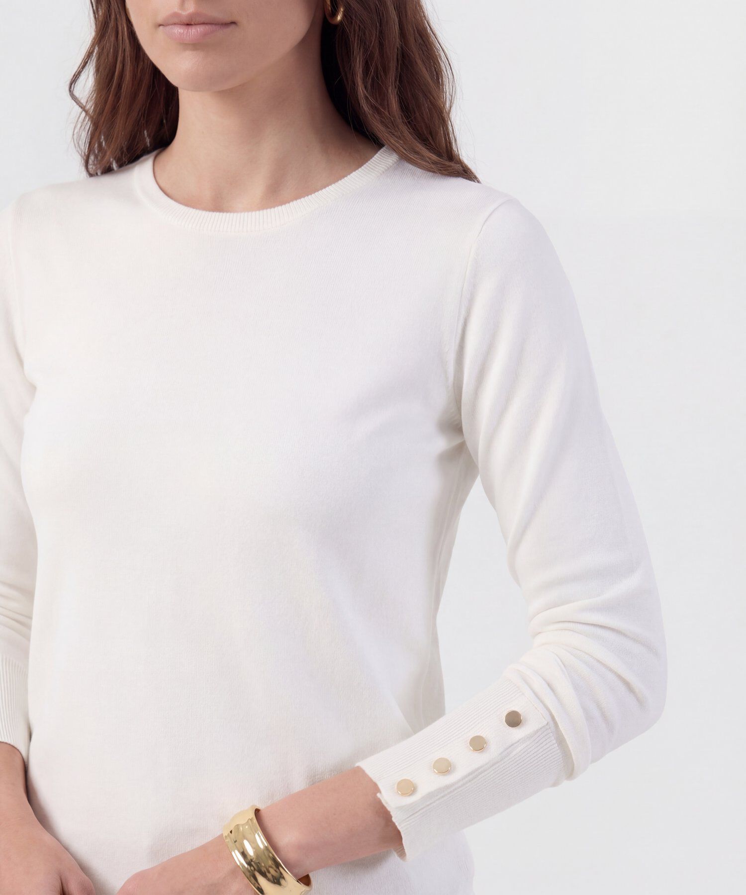 Saco De Punto Con Detalle De Botones En Pu&ntilde;o Mujer